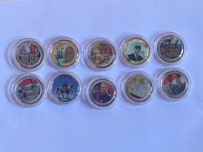 Europa. 2 Euro Various Years (10 monnaies avec sticker, Postzegels en Munten, Munten | Europa | Euromunten