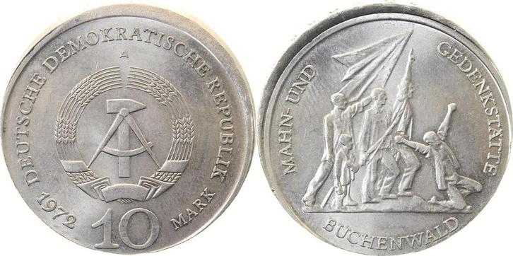Duitsland Fehlpraegung 10 Mark Ddr Buchenwald dezentriert..., Postzegels en Munten, Munten | Europa | Niet-Euromunten, België