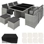 tectake Wicker zitgroep New York 6+4+1 met aluminium frame e, Tuin en Terras, Verzenden, Nieuw
