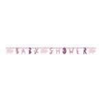 Geboorte Letterslinger Baby Shower Roze 1,65m, Verzenden