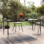 vidaXL Tuintafel 200x100x74cm staal en gehard glas zwart, Tuin en Terras, Tuintafels, Verzenden, Nieuw