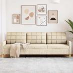 vidaXL Driezitsbank 210 cm stof crème, Huis en Inrichting, Zetels | Zetels, Verzenden, Nieuw