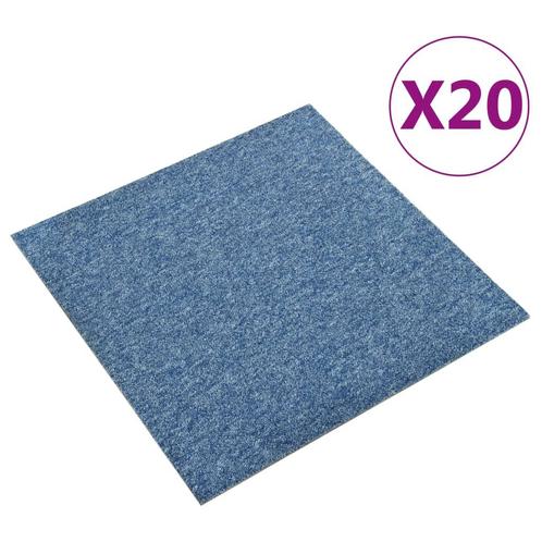 vidaXL Tapijttegels 20 st 5 m² 50x50 cm blauw, Doe-het-zelf en Bouw, Vloerdelen en Plavuizen, Nieuw, Verzenden