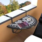 vidaXL Table suspendue de balcon Noir et blanc Mosaïque, Neuf, Verzenden