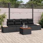 vidaXL Tuinbank Set met kussen met opslag 5 pcs Zwart Poly, Tuin en Terras, Verzenden, Nieuw