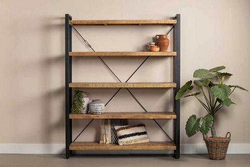 Boekenkast Mangohout Britt 160 cm, Huis en Inrichting, Kasten | Boekenkasten, 25 tot 50 cm, Nieuw, Overige houtsoorten, 200 cm of meer
