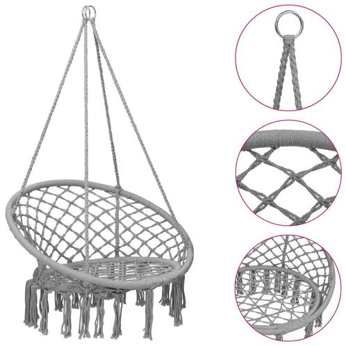 vidaXL Hangstoel 80 cm grijs, Kinderen en Baby's, Speelgoed | Buiten | Speeltoestellen, Nieuw, Verzenden