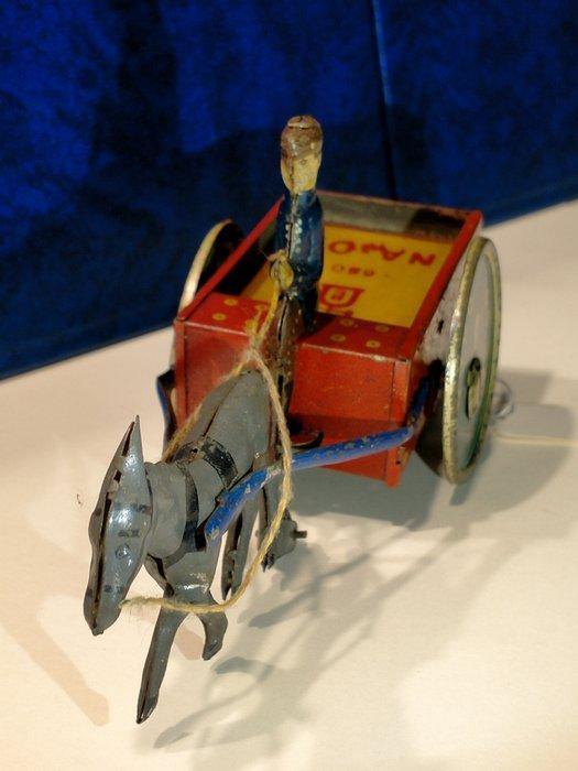 Lehmann - NA-OB Donkey Cart - Opwindbaar blikken speelgoed -, Antiquités & Art, Antiquités | Jouets