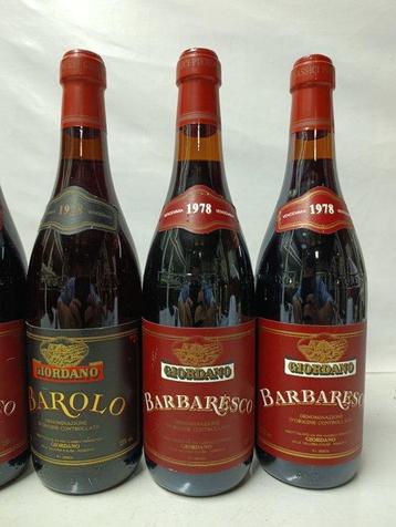 1978 1Barolo & 19878 x4 Barbaresco, Giordano - Piëmont - 5 beschikbaar voor biedingen