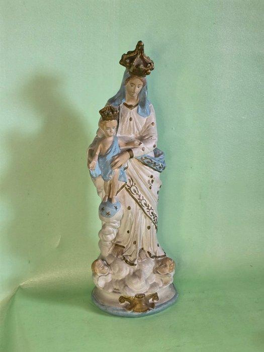 Beeld, Madonna met kind - 47 cm - Gips, Antiek en Kunst, Antiek | Boeken en Manuscripten