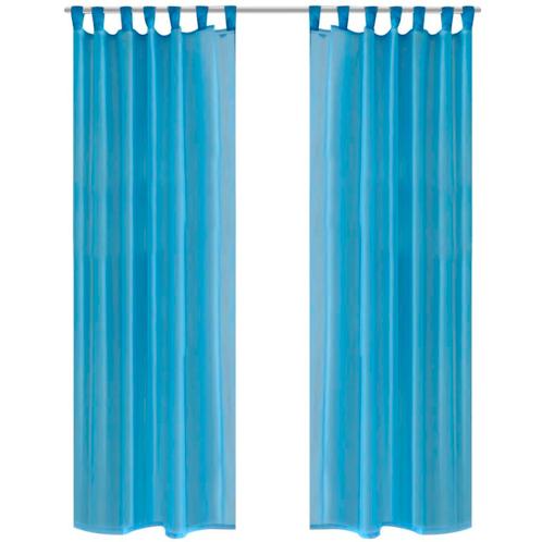 vidaXL Gordijn Turquoise 140x225 cm (2 stuks), Huis en Inrichting, Stoffering | Gordijnen en Lamellen, Nieuw, Verzenden