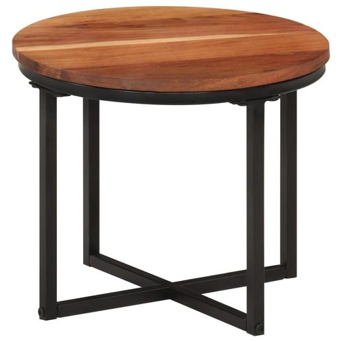 vidaXL Table basse 35x35x30 cm bois massif acacia et fer, Maison & Meubles, Tables | Tables de salon, Neuf, Envoi