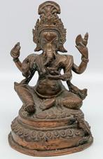 Beeld, Vecchia statua di Ganesh - 17 cm - Brons, Messing -