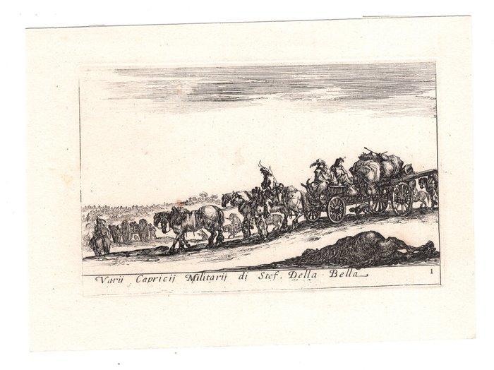 Stefano Della Bella (1610-1664) - Due tavole della serie, Antiquités & Art, Antiquités | Autres Antiquités