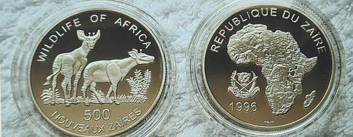 Zaïre. 500 Zaires   Wildlife of Africa Antelope  1996, Postzegels en Munten, Munten | Europa | Niet-Euromunten