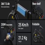 A1F Vouwbare Elektrische Fiets - Smart E Bike - 250W - 7,5, Fietsen en Brommers, Verzenden, Nieuw, Dyu