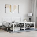 vidaXL Bedframe met hoofd- en voeteneinde metaal wit 180x200, Huis en Inrichting, Slaapkamer | Bedden, Verzenden, Nieuw