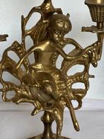Kandelaber (2) - Brons - Bronzen kandelaars, Antiek en Kunst