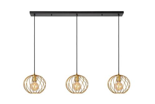 Hanglamp Lucide DANZA -  - 3xE27 - Mat Goud /, Huis en Inrichting, Lampen | Hanglampen, Nieuw, Verzenden