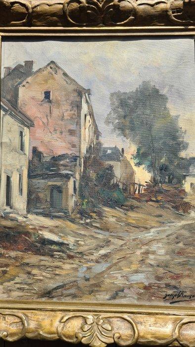 Joseph Charles François (1851-1940) - Vue de village, Antiek en Kunst, Kunst | Schilderijen | Klassiek
