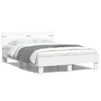vidaXL Cadre de lit avec tête de lit et LED blanc, Maison & Meubles, Neuf, Verzenden