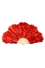 Waaier Luxe Rood Bloem Fleurig Flower Rode Fan Handwaaier Vo, Kleding | Dames, Ophalen of Verzenden, Nieuw