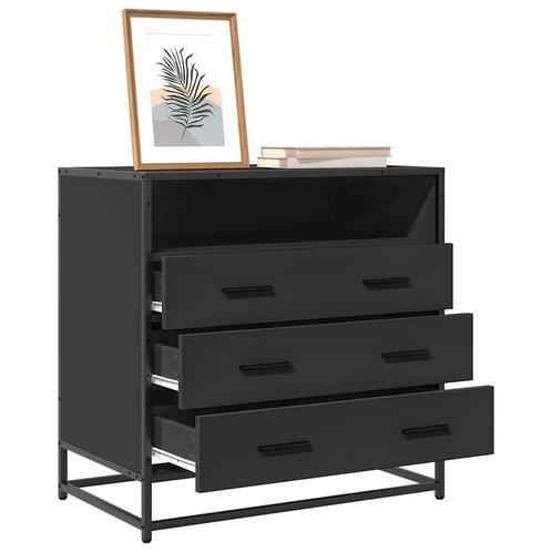 vidaXL Ladekast 70x41x70 cm bewerkt hout zwart, Huis en Inrichting, Kasten | Overige, Nieuw, Verzenden