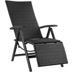 tectake Wicker tuinstoel opklapbaar met aluminium frame en v, Tuin en Terras, Tuinsets en Loungesets, Verzenden, Nieuw
