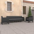 vidaXL 3-delige Loungeset met kussens PP rattan, Tuin en Terras, Tuinsets en Loungesets, Verzenden, Nieuw, Loungeset