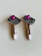 Zilver - Manchetknopen - Korund / 875 USSR, Antiek en Kunst