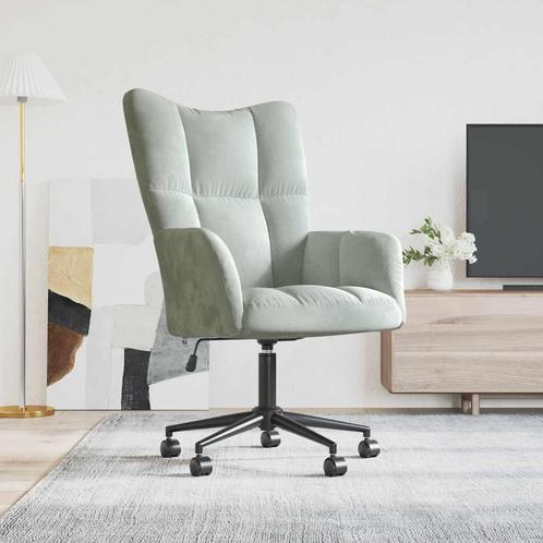 vidaXL Relaxstoel fluweel lichtgrijs, Huis en Inrichting, Fauteuils, Nieuw, Verzenden