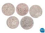 Online Veiling: 5 Zilveren munten zweden (billon solidi) 16e