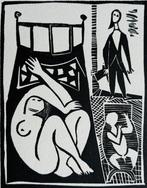 Pierre Alechinsky (1927) - Le poète assassiné - Linogravure