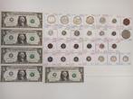 Verenigde Staten. A 32-piece Lot of USA Coins & Banknotes,, Postzegels en Munten