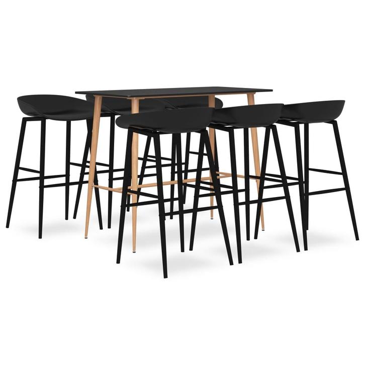 vidaXL 7-delige Barset zwart, Huis en Inrichting, Complete eetkamers, Nieuw, Verzenden