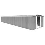 vidaXL Tuinschuur 257x779x181 cm gegalvaniseerd staal grijs, Tuin en Terras, Tuinhuizen, Verzenden, Nieuw