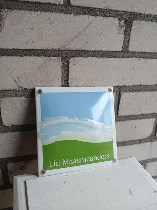 Emaille bord – “Lid Maasmeanders” – natuur & streek -, Antiek en Kunst, Antiek | Wandborden en Tegels