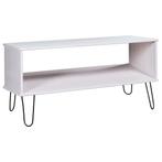 vidaXL Table basse New York Blanc Bois de pin massif, Huis en Inrichting, Tafels | Salontafels, Verzenden