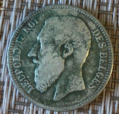 België. Leopold II. 2 Francs 1866 (Zonder Minimumprijs), Postzegels en Munten, Munten | Nederland