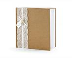 Gastenboek Kraft Kant 20,5cm, Verzenden, Nieuw