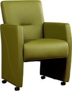 Groene leren moderne eetkamerfauteuil - Toledo Leer Apple, Huis en Inrichting, Nieuw, Leer, Ophalen of Verzenden, Landelijk
