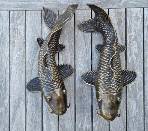 Beeldje - A pair of bronze koi fish (2) - Brons, Antiek en Kunst, Curiosa en Brocante