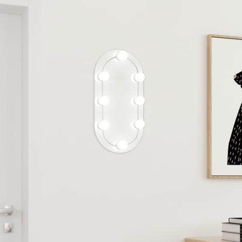 vidaXL Spiegel met LED-verlichting 40x20 cm glas ovaal, Maison & Meubles, Accessoires pour la Maison | Miroirs, Envoi