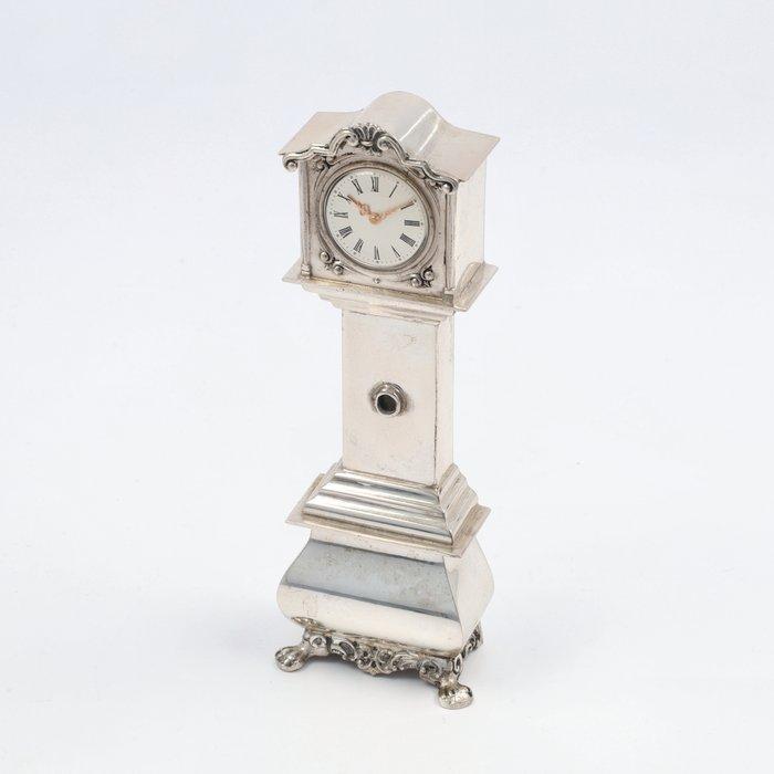 H. Hooijkaas - Staand horloge klok - Miniatuur figuur - .835, Antiek en Kunst, Antiek | Zilver en Goud