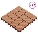 vidaXL 22 st Terrastegels 30x30 cm 2 m² HKC teakkleur, Verzenden