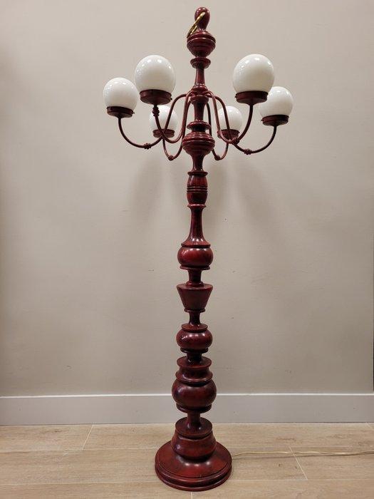 Staande lamp - Hout, opalina, Antiquités & Art, Curiosités & Brocante