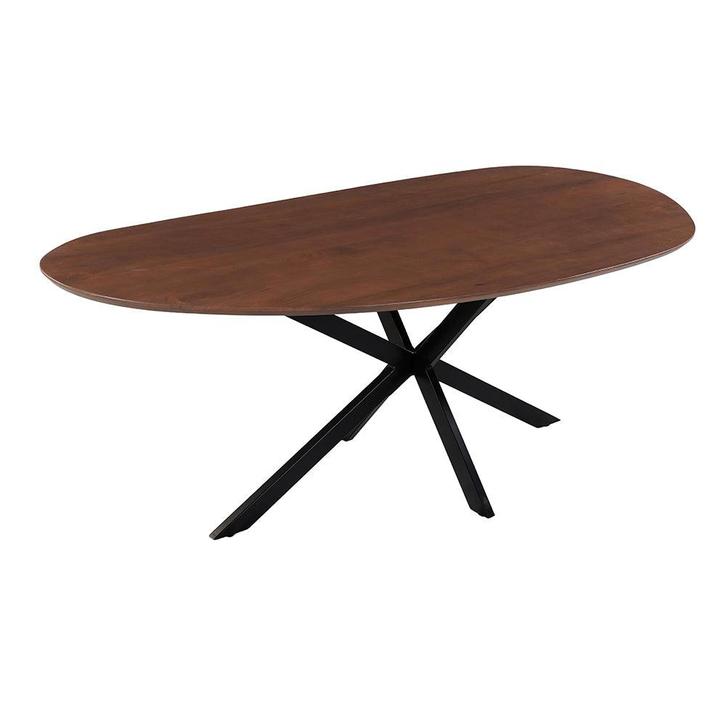 Mangohouten Eettafel Organisch Aislinn 210x100 cm Walnoot, Huis en Inrichting, Tafels | Eettafels, Nieuw, Verzenden