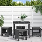 vidaXL 5-delige Tuinset massief grenenhout grijs, Tuin en Terras, Tuinsets en Loungesets, Verzenden, Nieuw, Tuinset