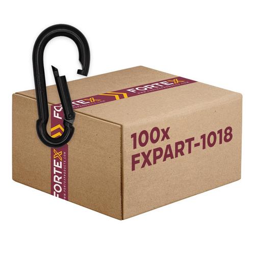 100x FORTEX Karabijnhaak 6x60mm WLL 120  kg zwart DIN 5299, Muziek en Instrumenten, Licht en Laser, Verzenden