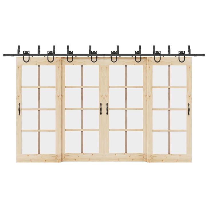 vidaXL Doos met onderdelen voor schuifdeur 400 cm staal, Doe-het-zelf en Bouw, Hang- en Sluitwerk, Nieuw, Verzenden